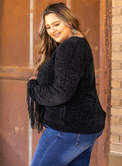 Fringe Cuff Sweater