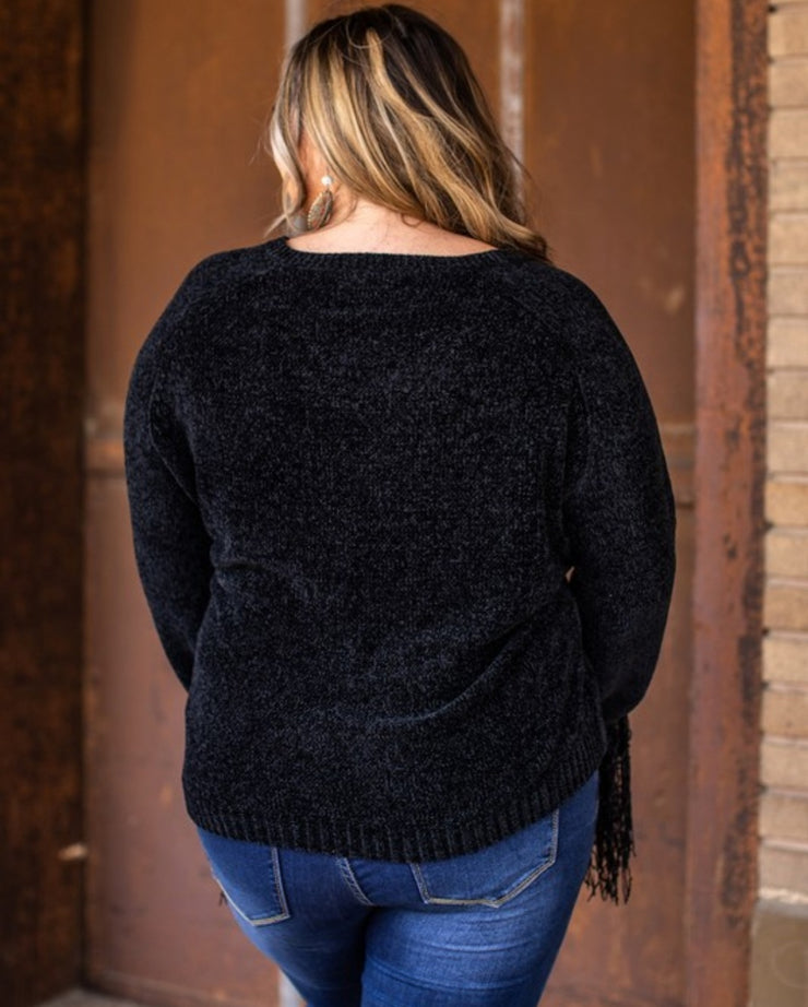 Fringe Cuff Sweater